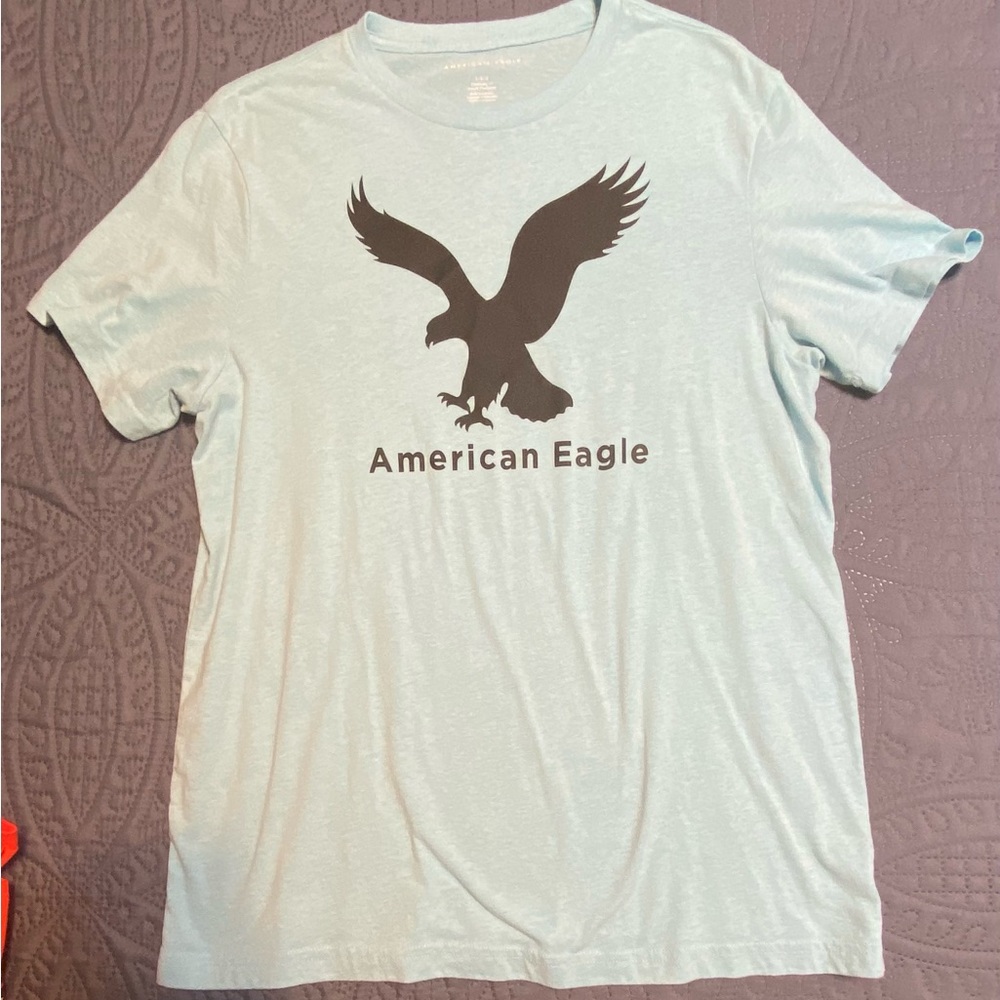 American Eagle Short Sleeve Baby Blue T-Shirt